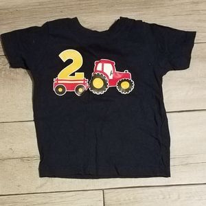 Boys tractor 2nd birthday shirt
